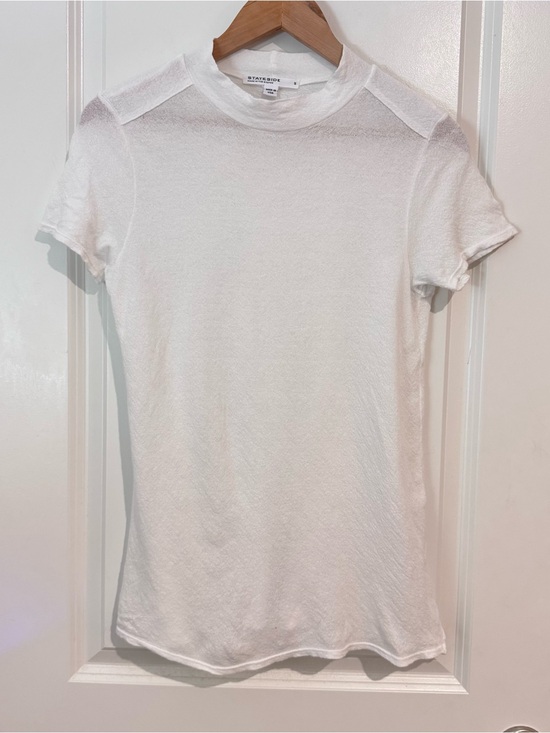 Stateside Tops - Stateside Anthropologie Women Mock Neck Basic White Shirt Size Small Staple Top
